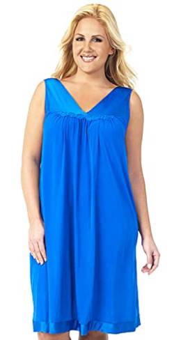 Exquisite Form Damen Sleep Coloratura Nachtwäsche Kurzmantel 30107 Nachthemd, Rocky Blue, X-Large von EXQUISITE FORM