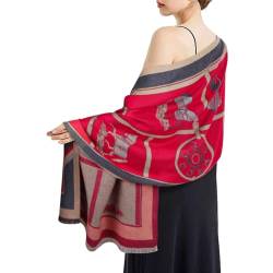 EXTREE Pashmina-Schal für Damen, seidiger Schal für Abendkleid, Decke, offener Poncho-Umhang, Farbe: A114, 1 von EXTREE
