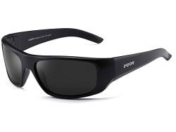 EYEFORE Sonnenbrille-Herren-Damen-Polarisiert Vintage Sonnenbrillen Rechteckig Sportbrille Schwarz Sport Brille Fahrerbrille UV400 Schutz von EYEFORE