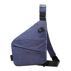 Anti-Diebstahl-Reisetasche – 2024 Umhängetasche (Color : Blue, Size : Left Shoulder) von EYESLA