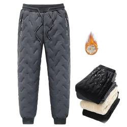 EYESLA Unisex-Fleece-Jogginghose, Winter-warme Fuzzy-Leggings-Jogginghose, elastische Taille, Outdoor-Ski-Schneehose (Color : Black -A, Size : 7X-Large) von EYESLA