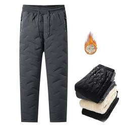 EYESLA Unisex-Fleece-Jogginghose, Winter-warme Fuzzy-Leggings-Jogginghose, elastische Taille, Outdoor-Ski-Schneehose (Color : Black - B, Size : L) von EYESLA