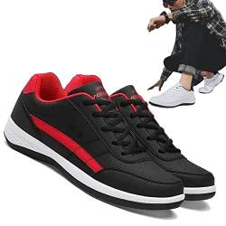 Orthopädischer Komfort-Leder-Sneaker 2024 for Herren, leichte Outdoor-Reise-Sneaker (Color : Noir, Size : 43) von EYESLA