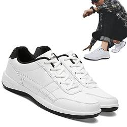 Orthopädischer Komfort-Leder-Sneaker 2024 for Herren, leichte Outdoor-Reise-Sneaker (Color : White, Size : 42) von EYESLA