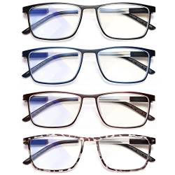 EYEURL 4 STÜCKE Lesebrille Blaulichtfilter Brille für Damen und Herren Computer/handy Blaues Licht blockiert Leser Brillen,1.0X von EYEURL