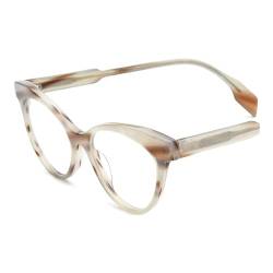 EYPKPL Acetat-Brillenfassungen, tragbare, mehrfarbig gestreifte Brillenfassungen, leichte Luxus-Brillenfassungen, modische Cat-Eye-Brillen von EYPKPL