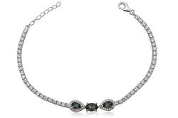 EYS JEWELRY Damen-Armband 925 Sterling Silber Mystic Topas 18 cm mehrfarbig bunt von EYS JEWELRY