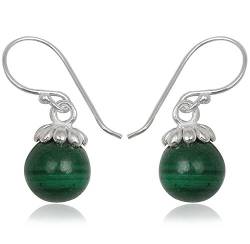 EYS JEWELRY Ohrhänger Damen Perlen 925 Sterling Silber Malachit grün Damen-Ohrringe von EYS JEWELRY