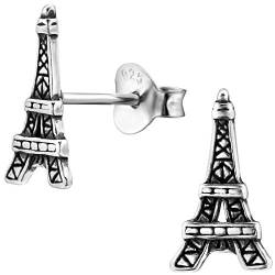 EYS JEWELRY Ohrstecker Damen Eiffelturm Paris Frankreich 925 Sterling Silber oxidiert Damen-Ohrringe von EYS JEWELRY