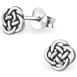 EYS JEWELRY Ohrstecker Damen Keltischer Knoten 925 Sterling Silber oxidiert Damen-Ohrringe von EYS JEWELRY