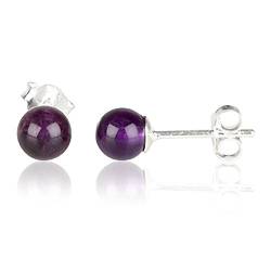 EYS JEWELRY Ohrstecker Damen Perlen 925 Sterling Silber Amethyst violett-lila Damen-Ohrringe von EYS JEWELRY