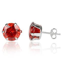 EYS JEWELRY Ohrstecker Damen rund 925 Sterling Silber Zirkonia orange Damen-Ohrringe von EYS JEWELRY