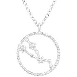 EYS JEWELRY Sternzeichen Kette Stier Halskette Damen Silber 925 mit Anhänger Sternbild Zirkonia Kristalle Geschenke für Frauen Freundin Silberkette 45 cm im Schmucketui von EYS JEWELRY