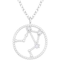 EYS JEWELRY Sternzeichen Kette Waage Halskette Damen Silber 925 mit Anhänger Sternbild Zirkonia Kristalle Geschenke für Frauen Freundin Silberkette 45 cm im Schmucketui von EYS JEWELRY