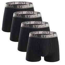 EYUSHIJIA Herren-Boxershorts aus Bambusfaser, 4 Stück, Offener Hosenschlitz, Medium von EYUSHIJIA