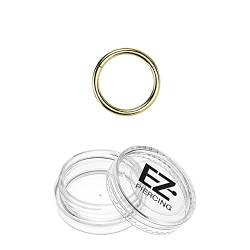 EZ Piercing Ring aus TITAN Segmentring Clicker für Helix Piercings Septum Conch Ohr Lippen Piercings Nasenpiercing Damen Herren Schmuck Gold Schwarz Rosegold (1,2 x 8mm Gold – PVD Beschichtet) von EZ Piercing