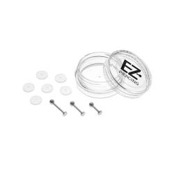 Titan Labret Piercing 3er SET für Helix Piercings und gegen Wildfleisch an Ohr Piercings und Lippenpiercings inkl. 6 Anti Wildfleisch Discs von EZ Piercing