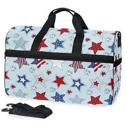 EZIOLY Amerikanische Reisetasche mit Sternen und Streifen, für Damen und Herren von EZIOLY