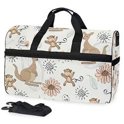 EZIOLY Kangaro And Monkey Reisetasche für Damen und Herren von EZIOLY