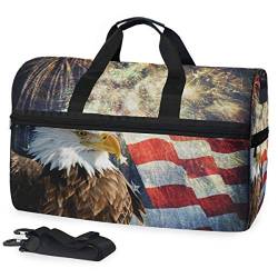 EZIOLY Patriotischer Adler 4. Juli Reisetasche für Damen und Herren von EZIOLY