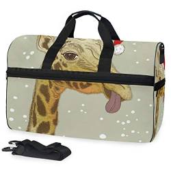 EZIOLY Weihnachtliches Gesicht der Giraffe Reisetasche für Damen und Herren von EZIOLY