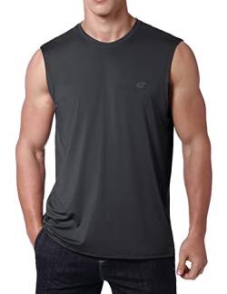 EZRUN Herren-Workout-Shirt, ärmellos, schnelltrocknend, Muskel-Shirt, Fitnessstudio, Fitness, Laufen, Strand, Tank-Top, grau, 5X-Groß von EZRUN