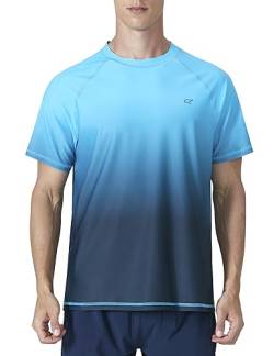 Herren Schwimmshirts Rashguard UPF 50+ UV Sonnenschutz T-Shirt Schnell Trocknen Angeln Strand T-Shirts Kurzarm von EZRUN