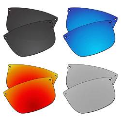 EZReplace Ersatzgläser für Oakley Carbon Blade OO9174 Sonnenbrille (polarisierte Gläser) – passend für Oakley Carbon Blade Frame (Carbon Black+Ice Blue+Fire Red+Metal Silver), Carbon Schwarz + von EZReplace