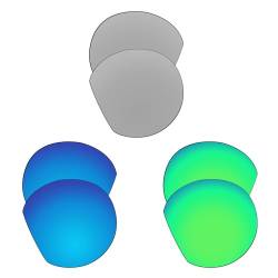 EZReplace Ersatzgläser für Oakley HSTN OO9464-52 Sonnenbrille (polarisierte Gläser), passend für Oakley HSTN-Rahmen (Metall, Silber, Eisblau, Frühlingsgrün), Metall Silber + Eisblau + Frühlingsgrün, von EZReplace