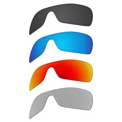 EZReplace Ersatzgläser für Oakley Oil Rig Sonnenbrillen (polarisierte Gläser) - Passend für Oakley Oil Rig Rahmen (Kohlenschwarz+Eisblau+Feuerrot+Metall Silber) von EZReplace