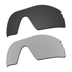 EZReplace Ersatzgläser für Oakley Radar XL Sonnenbrille (polarisierte Gläser) – passend für Oakley Radar XL Rahmen (Carbon Schwarz + Metall Silber), Carbon Schwarz + Metall Silber, Einheitsgröße von EZReplace