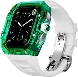EZZON Transparentes Uhrengehäuse mit Fluorkautschukband, Modifikationsset, für Apple Watch 8, 7, 6, SE, 5, 4, 45 mm, 44 mm, Modifikation und Upgrade, 45 mm, Achat von EZZON