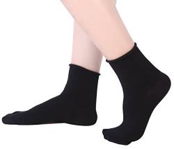 eabern 6 oder 12 Paar Damen Ultra Dünn Baumwolle Sommer Knöchel Crew Socken, damen, Modal-black, 6 Pairs Shoe Size 9-11(Euro 39-42) von Eabern