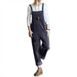 Damen Herbst Winter Cord Latzhose Verstellbarer Riemen Jumpsuits Baumwolle Cord Latzhose von Each women