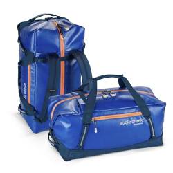 Eagle Creek Reisetasche Migrate Duffel – mit langlebigen und wasserfesten Materialien, 100% recycelt, große Öffnung und einziehbare Rucksackgurte, Mesa-Blau, 60 l, Aizome Blue, Aizome Blue, Taille von Eagle Creek