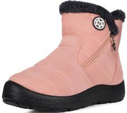 Eagsouni Winterstiefel Damen Winterschuhe Wasserdicht Warm Plush Gefütterte Schneestiefel Stiefeletten Winter Outdoors rutschfeste Stiefel Boots,Rosa C,40 EU von Eagsouni