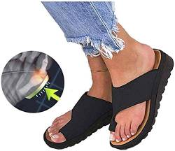 Earnmore Big Toe Hallux Valgus Sandalen Für Bunion Correct Frauen Open Toe Flache Pantoffeln Anti Rutsch Dusche Badeschuhe Hallux Valgus Unterstützung Sommer Strand Reise Schuhe Pantolette von Earnmore