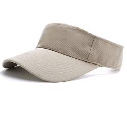 Visor Cap - Baseball Kappe Visor Pferdeschwanz Cap Washed Outdoor Basecap Vintage Damen Baseballmütze Sonnenvisor Golf Tennis Freizeit Sommer Unisex Herren (Khaki-B) von Earnmore