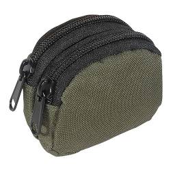 Mini Coin Pouch Change Holder, Outdoor Tactical Wallet Nylon Waist Bag for Men, Multifunctional Coin Purse Cash Holder Money Pouch, Small Change Bag with Two Zipper Compartments, armee-grün, von Easnea
