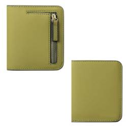 East Rain RFID Bunte PU Leder Frauen Reißverschluss Brieftasche Kartenhalter (8 Farben Option), Grün , Minimalistisch von East Rain