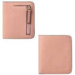 East Rain RFID Bunte PU Leder Frauen Reißverschluss Brieftasche Kartenhalter (8 Farben Option), Helles Pink, Minimalistisch von East Rain