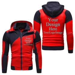 East-hai-buy DIY Hoodies Benutzerdefinierte Personalisierte Männer Reißverschluss Sweatshirt Drucken Sie Ihr Eigenes Design Foto/Logo Jacke Patchwork Mantel color4,L von East-hai-buy