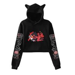 East-hai-buy Helluva Boss Pullover Damen Cropped Hoodie Crop Top Frauen Hoodie Harajuku Streetwear 2022 Anime Mädchen Kapuzenpullover Kleidung von East-hai-buy