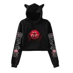 East-hai-buy Helluva Boss Pullover Damen Cropped Hoodie Crop Top Frauen Hoodie Harajuku Streetwear 2022 Anime Mädchen Kapuzenpullover Kleidung von East-hai-buy