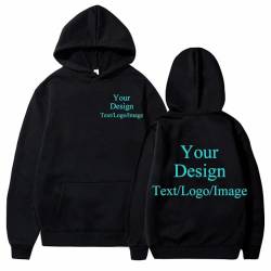 East-hai-buy Personalisierter Hoodie Benutzerdefinierte Sweatshirts Entwerfen Sie Ihre Eigenen Bilder/Logo Männer Frauen Harajuku Pullover Streetwear Familien Paar Geschenk color1,M von East-hai-buy