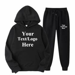 East-hai-buy Personalisierter Hoodie Pullover Personalisiert Jogginghosen Zweiteiliger Anzug Personalisierte Geschenke Fügen Sie Ihren Eigenen Text/Foto/Bild Hinzu Trainingsanzüge custom10,L von East-hai-buy