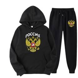 East-hai-buy Russland Adler Emblem Druck Männer Frauen Trainingsanzug Sets Casual Hoodie und Jogginghose 2 Stücke Sets Pullover Sweatshirt color4,L von East-hai-buy