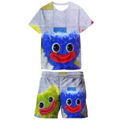 Jungen Pyjamas Set Anime Cartoon 3D Kurzarm Anzüge Mädchen Tops Shorts Sport Anzug Kinder T-Shirt Kleidung von East-hai-buy