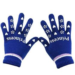 Eastlion Kinder Warm Handschuhe Fünf Finger gestrickte Wolle Handschuhe,Blau von Eastlion
