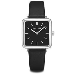 Eastside Damen Uhr analog Japanisches Quarzwerk mit Leder Armband schwarz 10080051 von Eastside